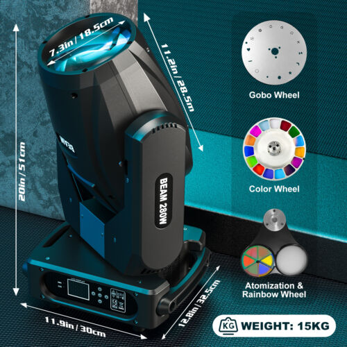 280W Prism 10R 17 Gobo 14 Colors DMX LED Beam Moving Head Disco Stage Light Spot - Bild 8 von 19