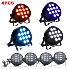 4PCS 12x10w Stage Par Lights RGBW 4 in 1 LED Par Light Set For Up-Lighting New