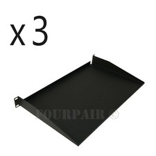 3 Pack - 1 Space Cantilever Server Monitor Rack Mount Shelf - 19" 1U 10" Deep