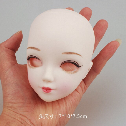 1/3 Scale BJD Doll Head Body Parts DIY With Makeup No Eyes White Skin Kurhn Face