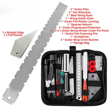 Luthier Guitar Care Kit Repair Maintenance Tools Neck Notched Straight Edge NEW
