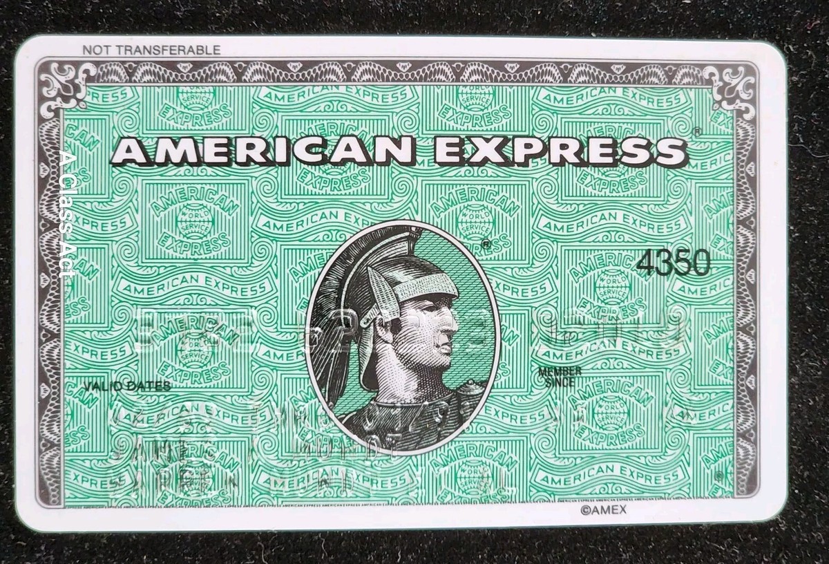 American Express GREEN credit card exp 1991 ~ our cb920 | eBay
