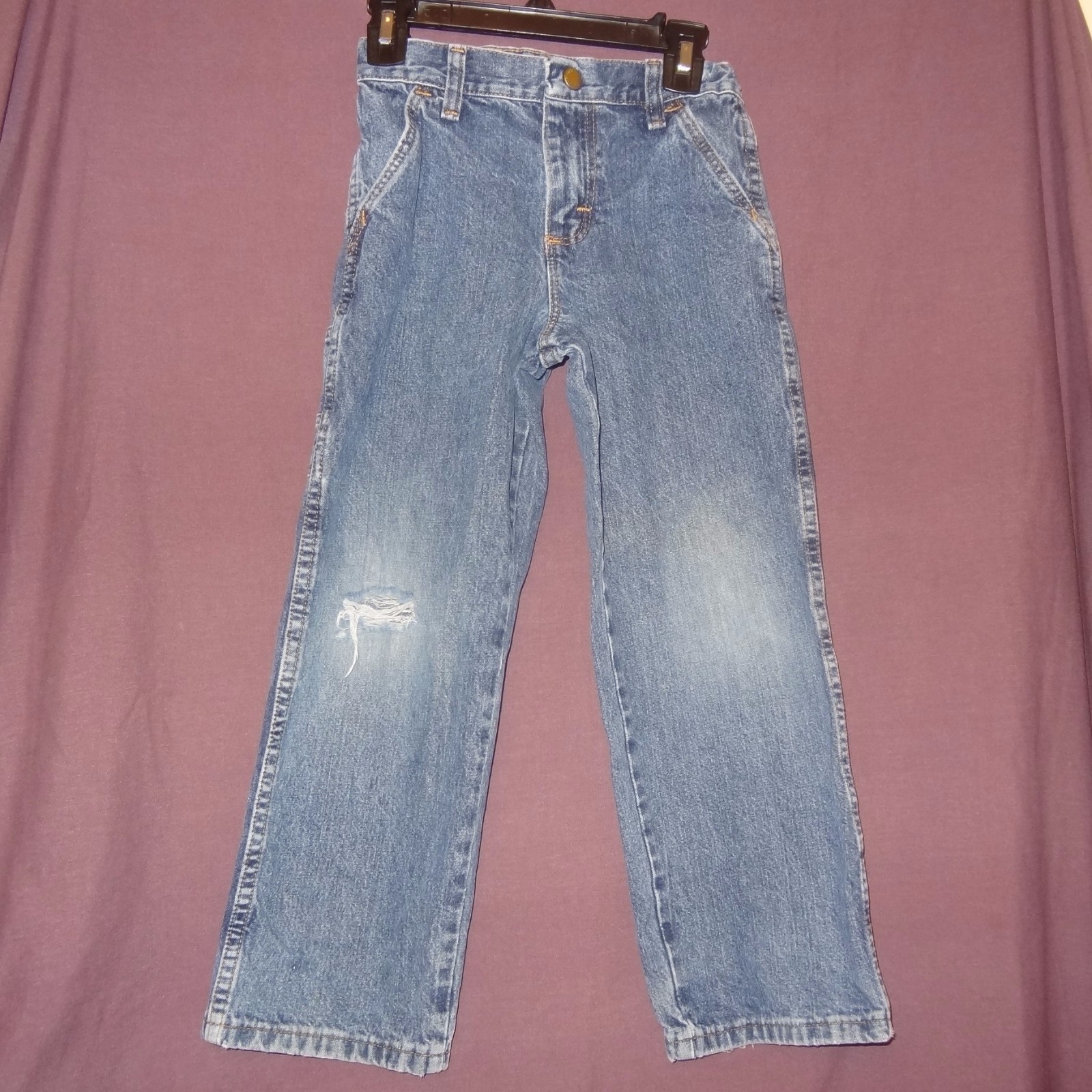 Denim Boys Size 7 Regular Ripped Knee Adjustable Waist