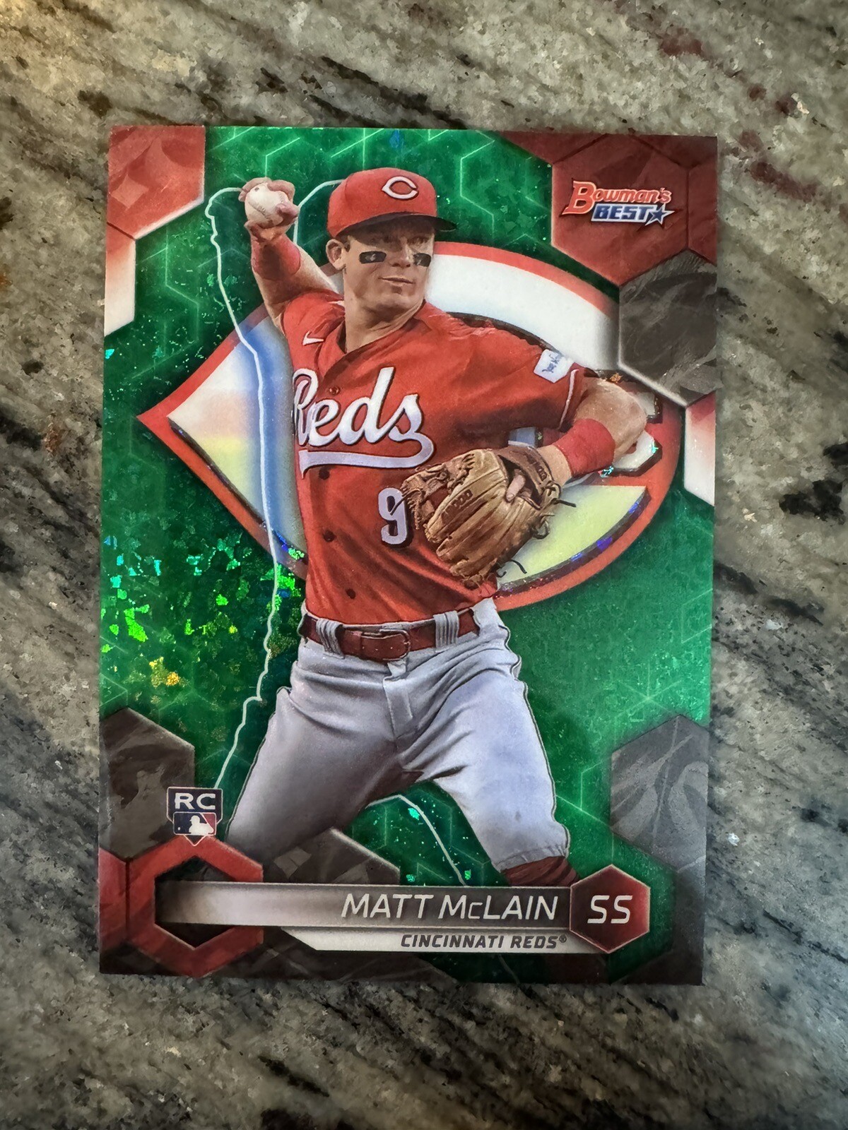 2023 Bowman's Best MLB Baseball Matt McLain Rookie RC Green Refractor #/99 Reds