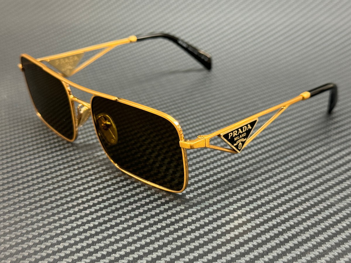 PRADA PR A52S 15N01T Matte Gold Brown Women's 56 mm Sunglasses | eBay