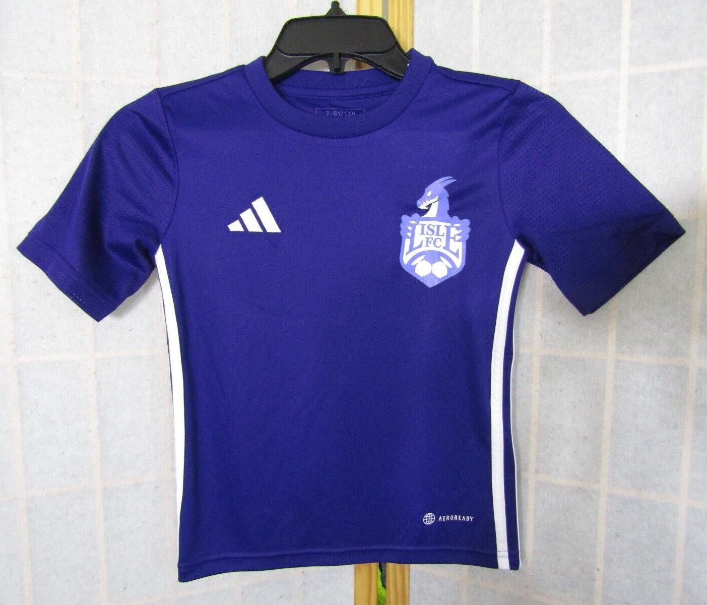 NIB adidas Tabela 23 Jersey Aeroready Logo Youth Sport Shirt SS Deep Purple XS