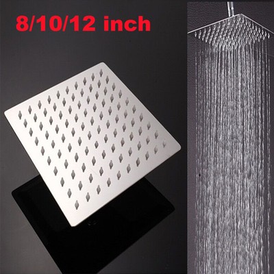 8/10/12 Inch High Pressure Rainfall Stainless Steel Shower Head Spray Faucet