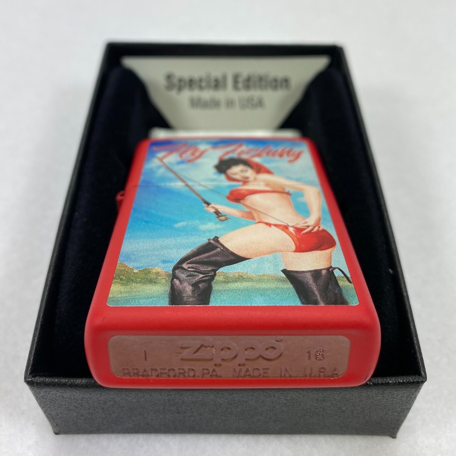Rare 2016 "Fly Fishing" Pinup Girl Driben Zippo Lighter Sealed eBay