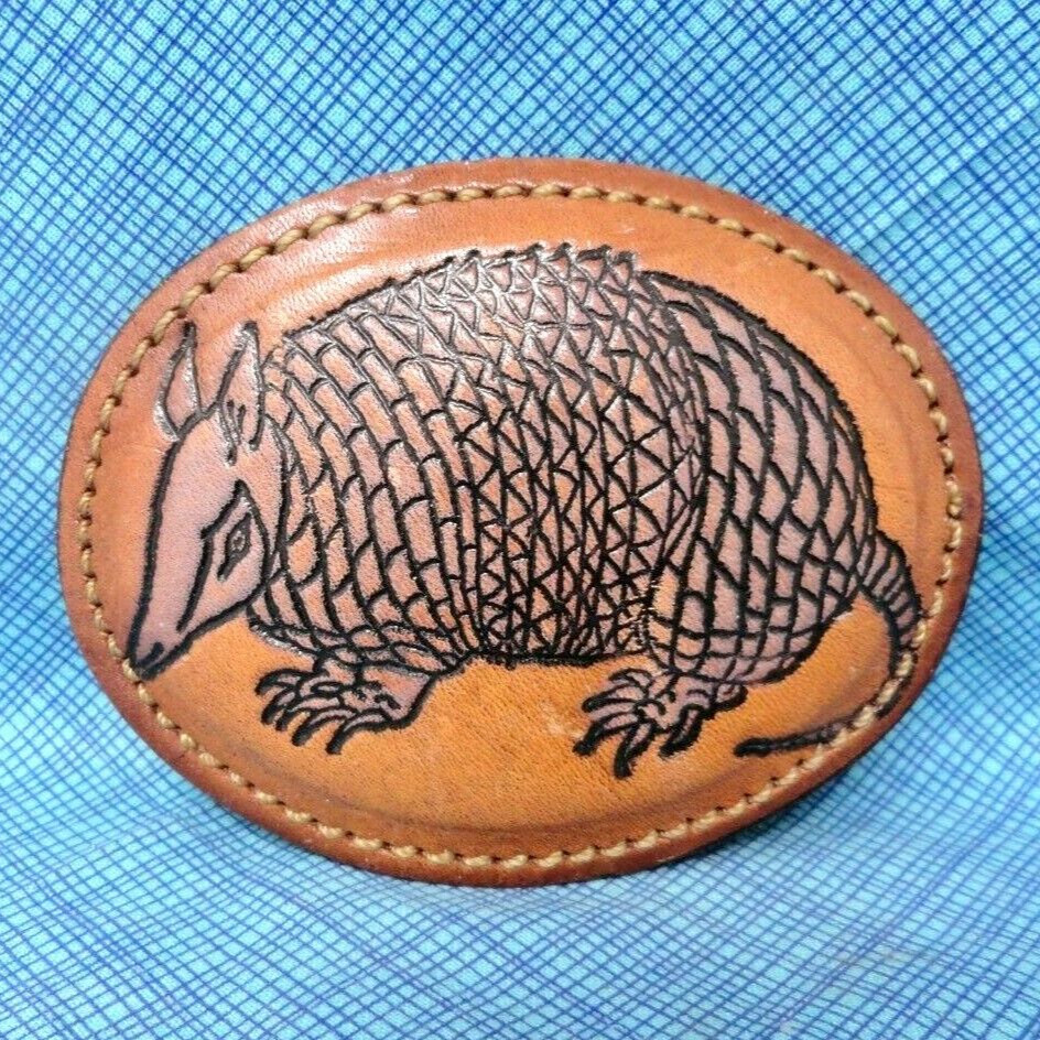 Armadillo Belt Buckle Leather Vintage … Gem