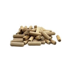 200 Pack 3/8" x 1-1/4" Birch Wood Dowel Pins Fluted Beveled Kiln Dried