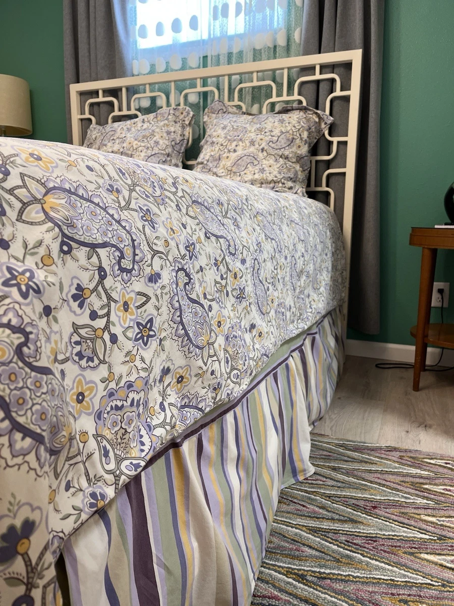 Housse de couette + taie(s) d'oreiller satin de coton - Paisley Gris