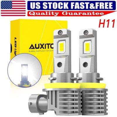 Error Free H11 H9 H8 LED Headlight 6500K White High Low Beam Bulbs CANBUS AUXITO