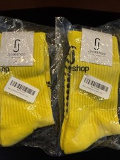 2 Pairs Sport Socks Anti Slip W/Grip Soccer Men Sock Premium Yellow