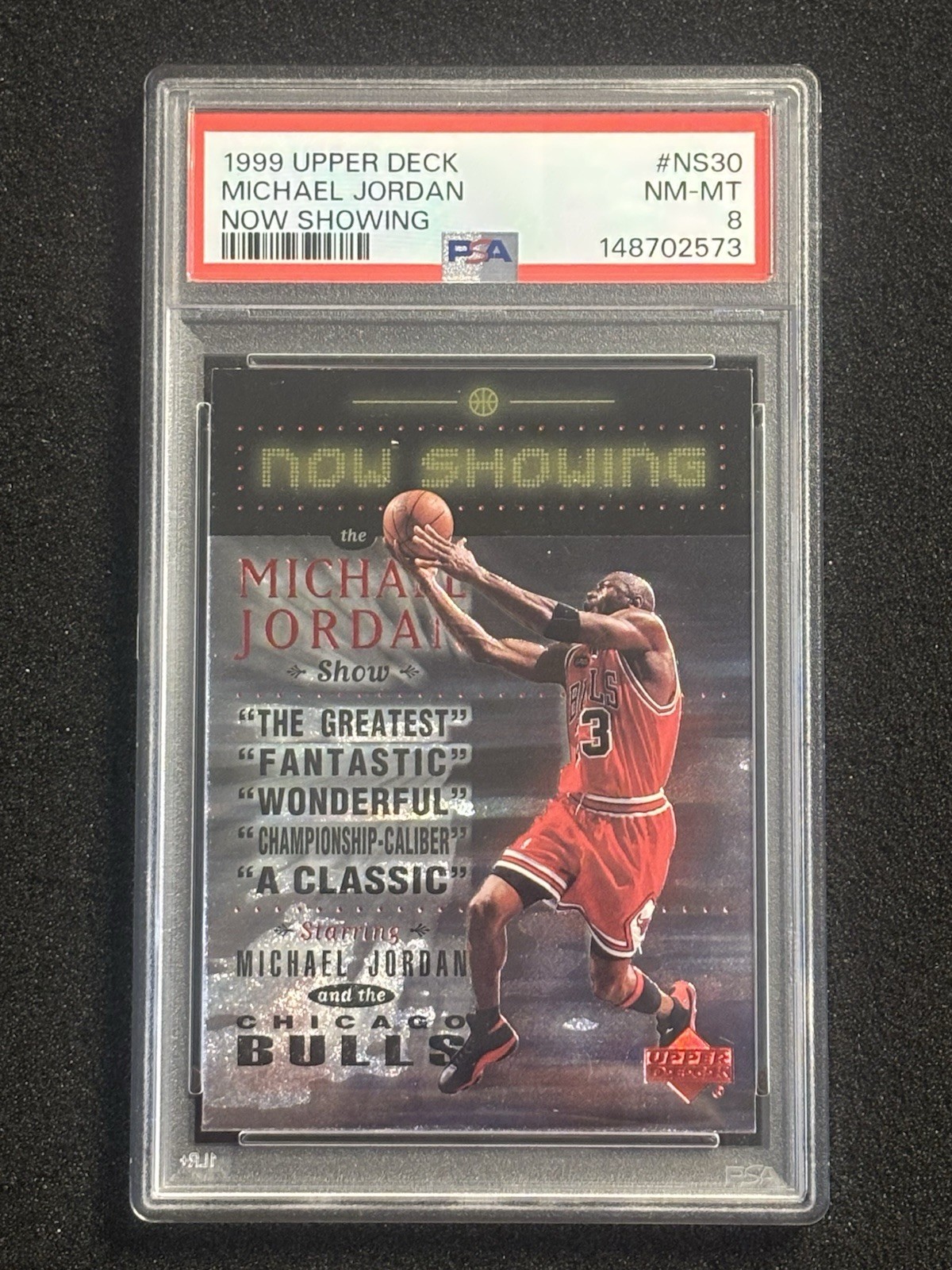 1999-00 Upper Deck Michael Jordan Now Showing PSA 8!