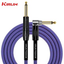 Kirlin 10FT Premium 1/4" Woven Right Angle Instrument Cable Blue IWB-202