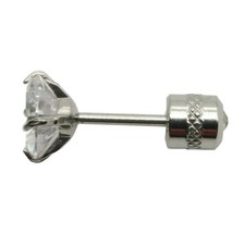 Solid 18K White Gold Filled Designer Inspired 6x6 mm Round Zircon Stud Earrings