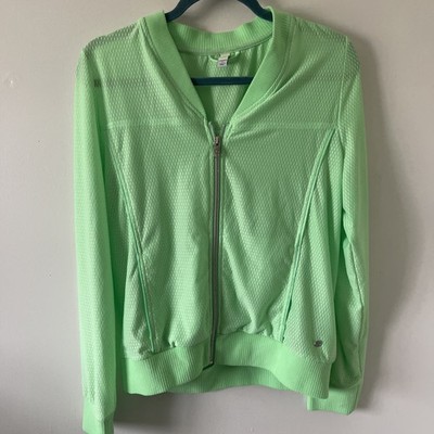 Adidas Neo Full Zip Neon Green Jacket Size XL Thin Material