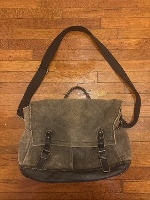 Men s Adult Wilson s Leather Suede Vintage Messenger Bag Rusted Distressed