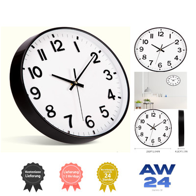 Lautlose Wanduhr 30cm Quarz Digital Batterie Betriebene Groß Batterie Betriebene