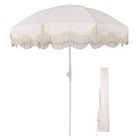 LAGarden 6Ft Fringe Umbrella 8 Ribs Push Button Tilt Outdoor Patio Beach Purple — photo 1