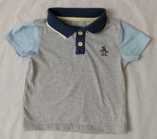 POLO BABY PENGUIN MUNSINGWEAR TALLA 12 MESES GRIS AZUL BLANCO