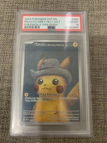 2023 Pokemon SVP EN Pokemon X Van Gogh #085 Pikachu with Grey Felt Hat PSA 10