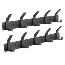 2 Pack 5 Hooks Wall Mount Coat Rack Organizer for Hanging Hat Towel Bag Robe