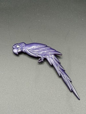 Vintage Buch Deichmann Copenhagen Denmark Big Parrot Brooch Pin 5'' Purple