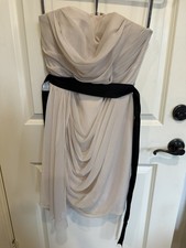Vera Wang Strapless champagne Drape Dress Bridesmaid Cocktail Prom 10