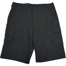 Iron Co Men's Stretch Tech Shorts Comfort Cargo Size 34 Black