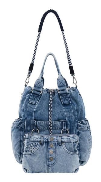 Desigual Jackdenim Globe Backpack L Rucksack Rucksack Denim Raw Blau Neu-image