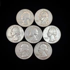 90% Silver $1.75 FV - Washington Quarter Circulated Pre-1965 US Coin - 22-48