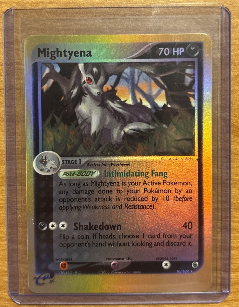 Mightyena 10/109 Ruby and Sapphire Reverse Holo Rare Foil Pokémon Card NM NP