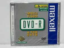 Maxwell blank DVD-R, 1-4 speed, 4.7GB Data, 120min, Write Once, New & Sealed