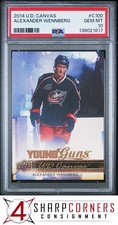 2014 UPPER DECK CANVAS #C100 ALEXANDER WENNBERG RC YOUNG GUNS POP 4 PSA 10