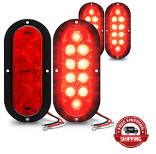 Kit de 4 Luces Traseras Led Oval 6 Pulgadas Para Remolque Color Rojo Nueva US