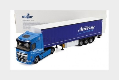 ELIGOR 118683 DAF - XG TARPAULIN TRUCK AUVRAY TRANSPORTS 2021 - 2 TONE BLUE - 1/4