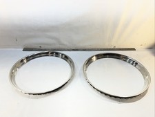 Oem Gm 13.5in Wheel Trim Rings Ribbed Chrome Used Pair 1.25in Depth
