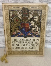 1937 King George VI Queen Elizabeth Coronation Official Programme Tassels &Cover