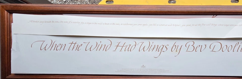 Bev Doolittle "When The Wind Had Wings" 1994 assinado e numerado - GRANDE: 18X54 - Imagem 2 de 3