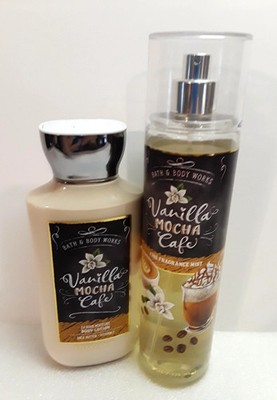 Bath Body Works Vanilla Mocha Cafe Lotion & Fragrance Mist 8oz Set Rare