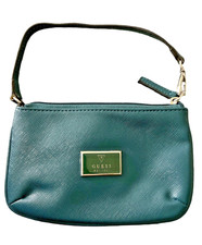 Guess Small Clutch with Zipper and Holder Green w/ inside Zipper Area