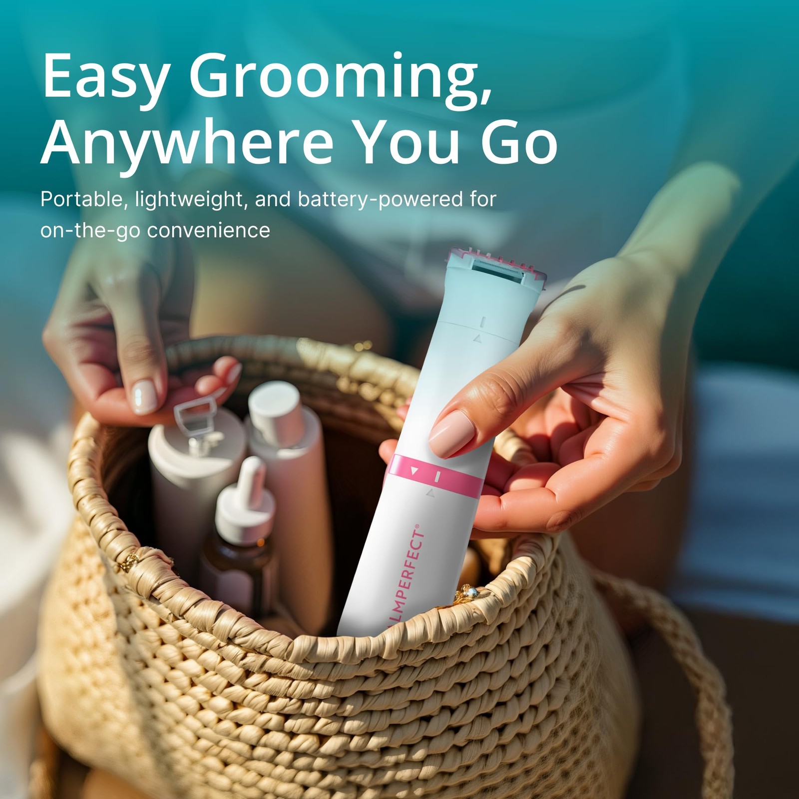 Clio PALMPERFECT Electric Bikini Trimmer - Travel-Friendly Hair Shaver for