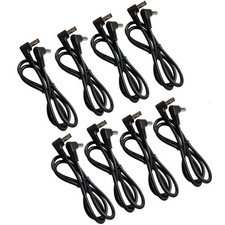 12" Guitar Pedal Power Cable Short, Double RightAngle for SpaceSaving Works w...