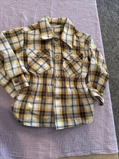 HealthTex Vintage 1970s Kids Size 5 Yellow Plaid Jacket Snap Gathered Boys
