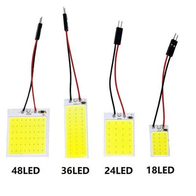 T10 4W COB Panel Light LED Car Interior Lamp Bulb Dome White 18/24/36/48 SMD 12V