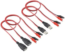 USB to Alligator Clip Adapter Cable Jumper Probe red/black 