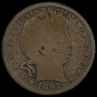 1897 S 25C Barber Quarter Circulated Coin