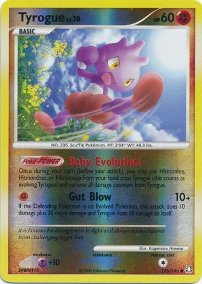 Lightly Played Tyrogue - 126/146 - Common - Reverse Holo Pokemon Legends Awakene