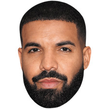 Drake (Beard) Celebrity Mask, Flat Card Face, Fancy Dress Mask